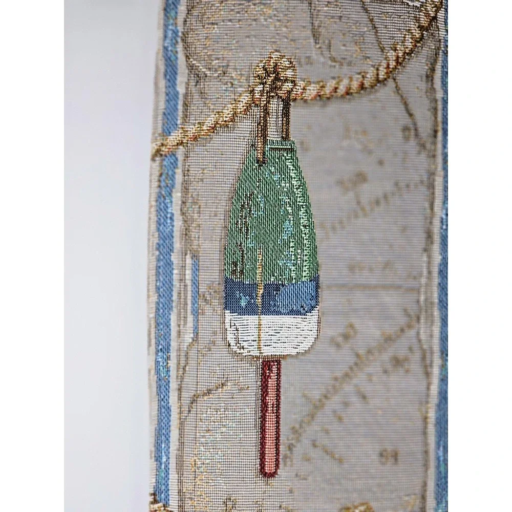 Vintage Nautical Tapestry Wall Hanging Buoys Map Coastal Decor 35